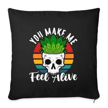 Herbalism You Make Me Feel Alive Retro Herb Lover - Sofakissenbezug 45 x 45 cm - Schwarz - Vorne