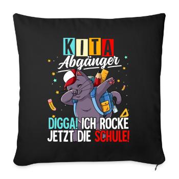 Kita Abgänger - Sofakissenbezug 45 x 45 cm - Schwarz - Vorne
