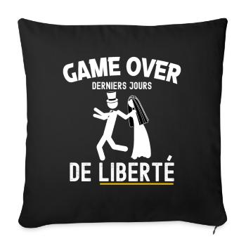 Futur Marié Humour Cadeau Enterrement Vie Garçon - Housse de coussin décorative 45 x 45 cm - noir - Devant