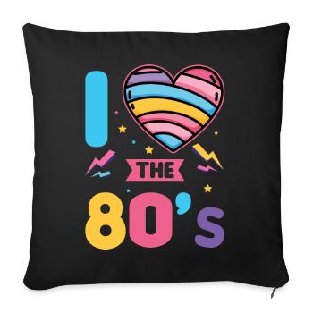 Costume Rétro des années 80Costume de fête à thème Fête des années 90 - Housse de coussin décorative 45 x 45 cm - noir - Devant
