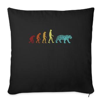 Tiger Evolution Wildcat Big Cat Siberian - Sofa pillowcase 17,3'' x 17,3'' (45 x 45 cm) - black - Front