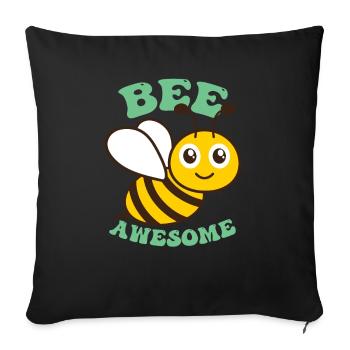 Honeybee | Bumblebee | Beekeeping | Women Bees - Sofa pillowcase 17,3'' x 17,3'' (45 x 45 cm) - black - Front
