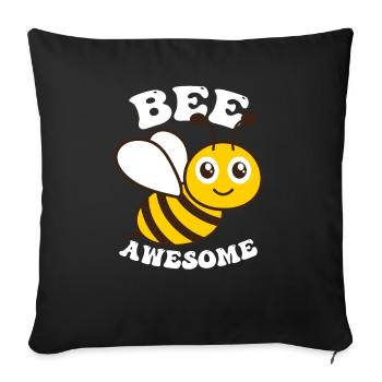 Bee Awesome - Sofa pillowcase 17,3'' x 17,3'' (45 x 45 cm) - black - Front