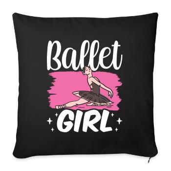 Ballet Girl Ballerina Ballet Ballet Danseuse - Housse de coussin décorative 45 x 45 cm - noir - Devant