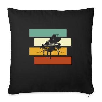 Piano Rétro - Housse de coussin décorative 45 x 45 cm - noir - Devant