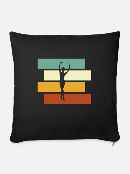 Tanzen Retro - Sofakissenbezug 45 x 45 cm - Schwarz