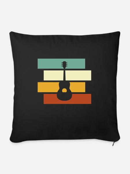 Gitarre Retro - Sofakissenbezug 45 x 45 cm - Schwarz