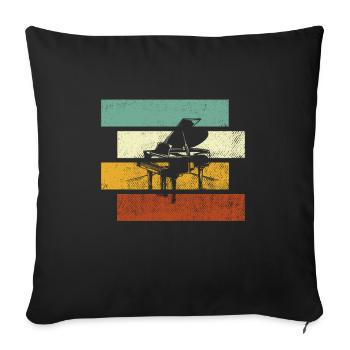 Piano Rétro - Housse de coussin décorative 45 x 45 cm - noir - Devant