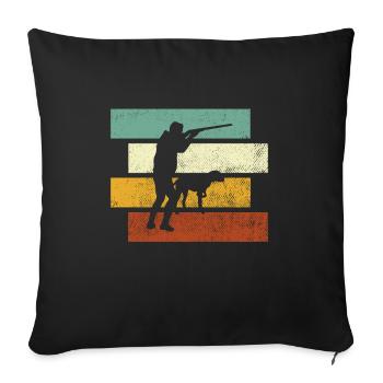 Chasse rétro - Housse de coussin décorative 45 x 45 cm - noir - Devant