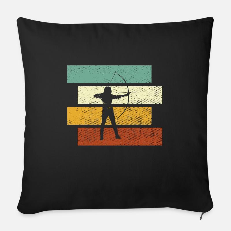 Bogenschießen Retro - Sofakissenbezug 45 x 45 cm - Schwarz