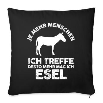 Esel - Sofakissenbezug 45 x 45 cm - Schwarz - Vorne