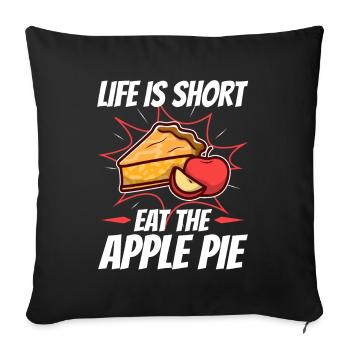 La vie est courte manger le gâteau - Housse de coussin décorative 45 x 45 cm - noir - Devant