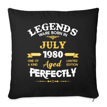 Vintage Aged To Perfection July 1980 - Sofa pillowcase 17,3'' x 17,3'' (45 x 45 cm) - black - Front