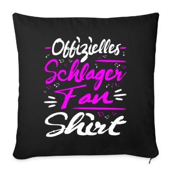 Offizielles Schlager Fan Shirt Schlagermusik - Sofakissenbezug 45 x 45 cm - Schwarz - Vorne
