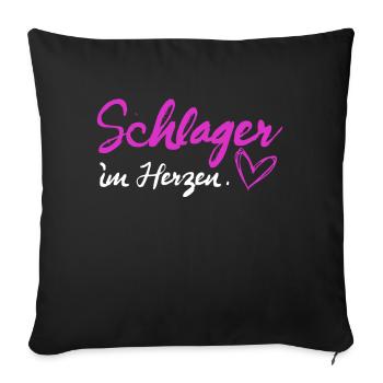 Schlager im Herzen Schlagermusik - Sofakissenbezug 45 x 45 cm - Schwarz - Vorne