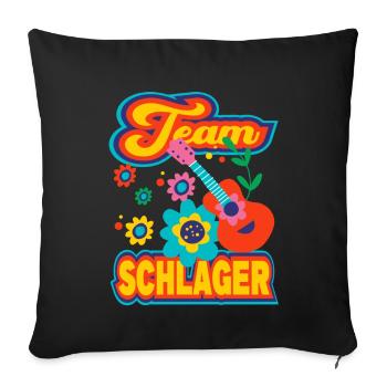 Team Schlager Schlagermusik Schlagerparty - Sofakissenbezug 45 x 45 cm - Schwarz - Vorne