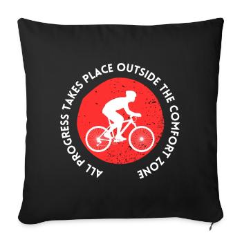 MTB Road Bike Cyclist Leave your comfort zone - Sofa pillowcase 17,3'' x 17,3'' (45 x 45 cm) - black - Front