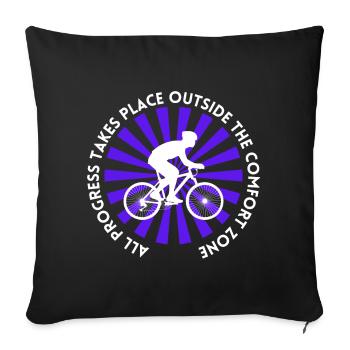 MTB Road Bike Cyclist Leave your comfort zone - Sofa pillowcase 17,3'' x 17,3'' (45 x 45 cm) - black - Front