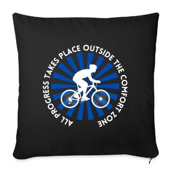MTB Road Bike Cyclist Leave your comfort zone - Sofa pillowcase 17,3'' x 17,3'' (45 x 45 cm) - black - Front