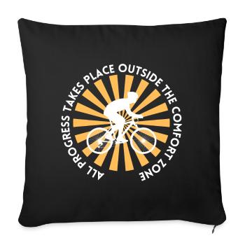 MTB Road Bike Cyclist Leave your comfort zone - Sofa pillowcase 17,3'' x 17,3'' (45 x 45 cm) - black - Front
