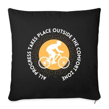 MTB Road Bike Cyclist Leave your comfort zone - Sofa pillowcase 17,3'' x 17,3'' (45 x 45 cm) - black - Front