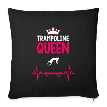 Trampolines Queen - Housse de coussin décorative 45 x 45 cm - noir - Devant
