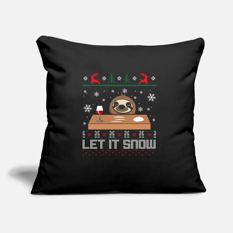 Let It Snow Sloth Pull moche Housse de coussin décorative 45 x 45 cm