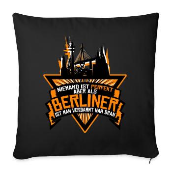 Berlin Spruch Berliner - Housse de coussin décorative 45 x 45 cm - noir - Devant