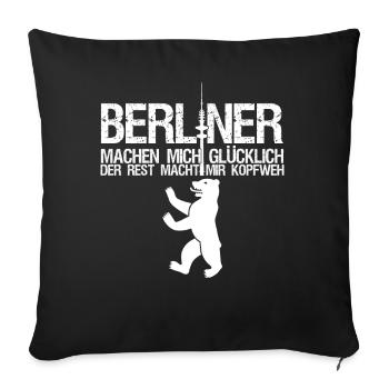 Berlin Spruch für Berliner - Sofakissenbezug 45 x 45 cm - Schwarz - Vorne