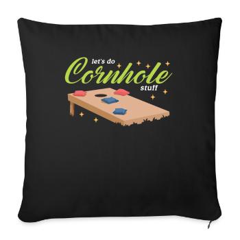 Cornhole Player Bean Bag Blind Hole Gift - Sofa pillowcase 17,3'' x 17,3'' (45 x 45 cm) - black - Front