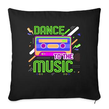 80s Retro CostumeTheme Party Costume 90s Party - Sofa pillowcase 17,3'' x 17,3'' (45 x 45 cm) - black - Front