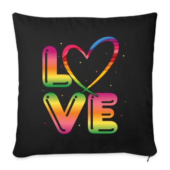 80s Retro CostumeTheme Party Costume 90s Party - Sofa pillowcase 17,3'' x 17,3'' (45 x 45 cm) - black - Front