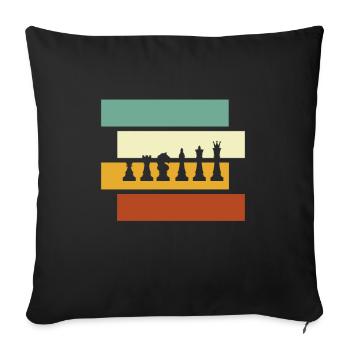 Échecs Rétro - Housse de coussin décorative 45 x 45 cm - noir - Devant