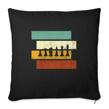 Échecs Rétro - Housse de coussin décorative 45 x 45 cm - noir - Devant