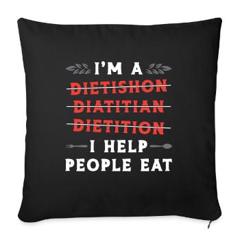 Diététiste Je suis un coach de santé diététique diatitien - Housse de coussin décorative 45 x 45 cm - noir - Devant