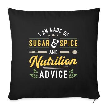 Dietitian I Am Made Of Sugar Vegetarian Dietitians - Sofa pillowcase 17,3'' x 17,3'' (45 x 45 cm) - black - Front