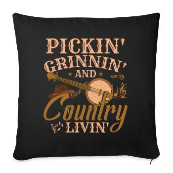 Musique country - Housse de coussin décorative 45 x 45 cm - noir - Devant
