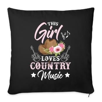 This Girl Loves Country Music - Sofa pillowcase 17,3'' x 17,3'' (45 x 45 cm) - black - Front