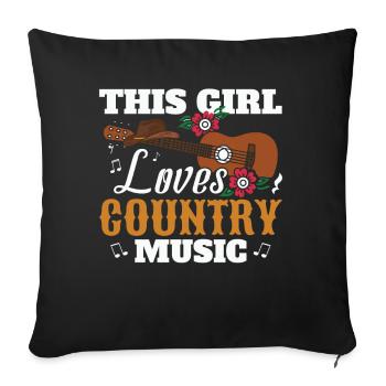 This Girl Loves Country Music - Sofa pillowcase 17,3'' x 17,3'' (45 x 45 cm) - black - Front