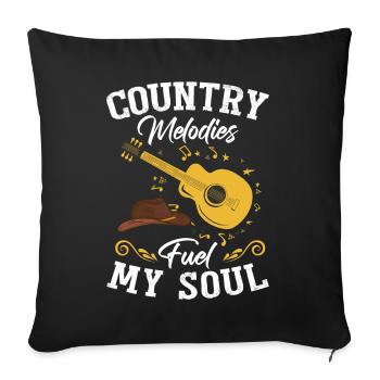 Country Melodies Fuel My Soul - Sofa pillowcase 17,3'' x 17,3'' (45 x 45 cm) - black - Front