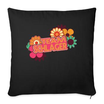 Team Schlager Schlagermusik Schlagerparty - Sofakissenbezug 45 x 45 cm - Schwarz - Vorne
