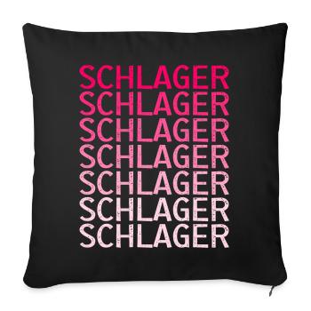 Schlager Schlagermusik Schlagerparty - Sofakissenbezug 45 x 45 cm - Schwarz - Vorne