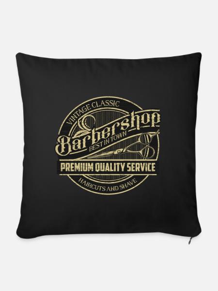 Barber Friseur Friseuse Geschenk - Sofakissenbezug 45 x 45 cm - Schwarz