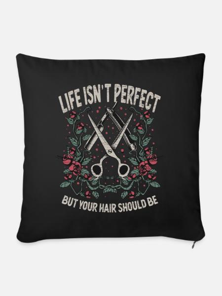 Friseur Barber Friseuse Friseurin - Sofakissenbezug 45 x 45 cm - Schwarz