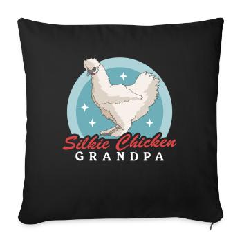 Silk Chicken Grandpa Silkie Silk Chickens Chicken Gift - Sofa pillowcase 17,3'' x 17,3'' (45 x 45 cm) - black - Front