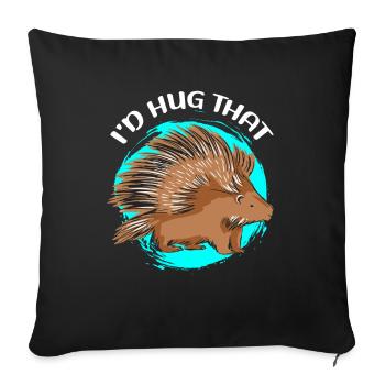 Porc-épic | Cadeau de porcs-épics - Housse de coussin décorative 45 x 45 cm - noir - Devant