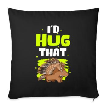 Porc-épic Cadeau - Housse de coussin décorative 45 x 45 cm - noir - Devant