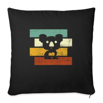Koala Retro - Sofa pillowcase 17,3'' x 17,3'' (45 x 45 cm) - black - Front