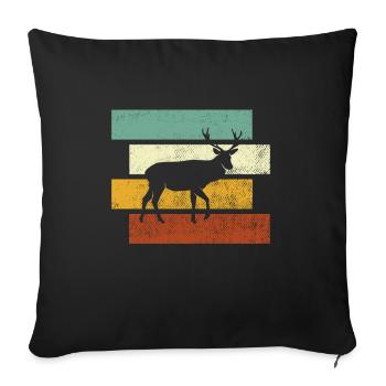Hirsch Rétro - Housse de coussin décorative 45 x 45 cm - noir - Devant