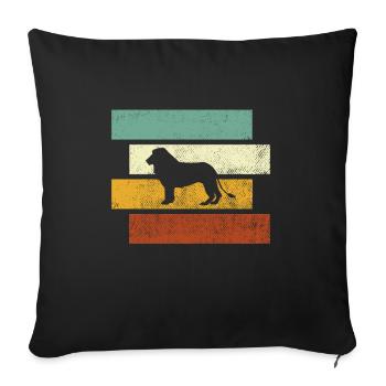 Lion Rétro - Housse de coussin décorative 45 x 45 cm - noir - Devant